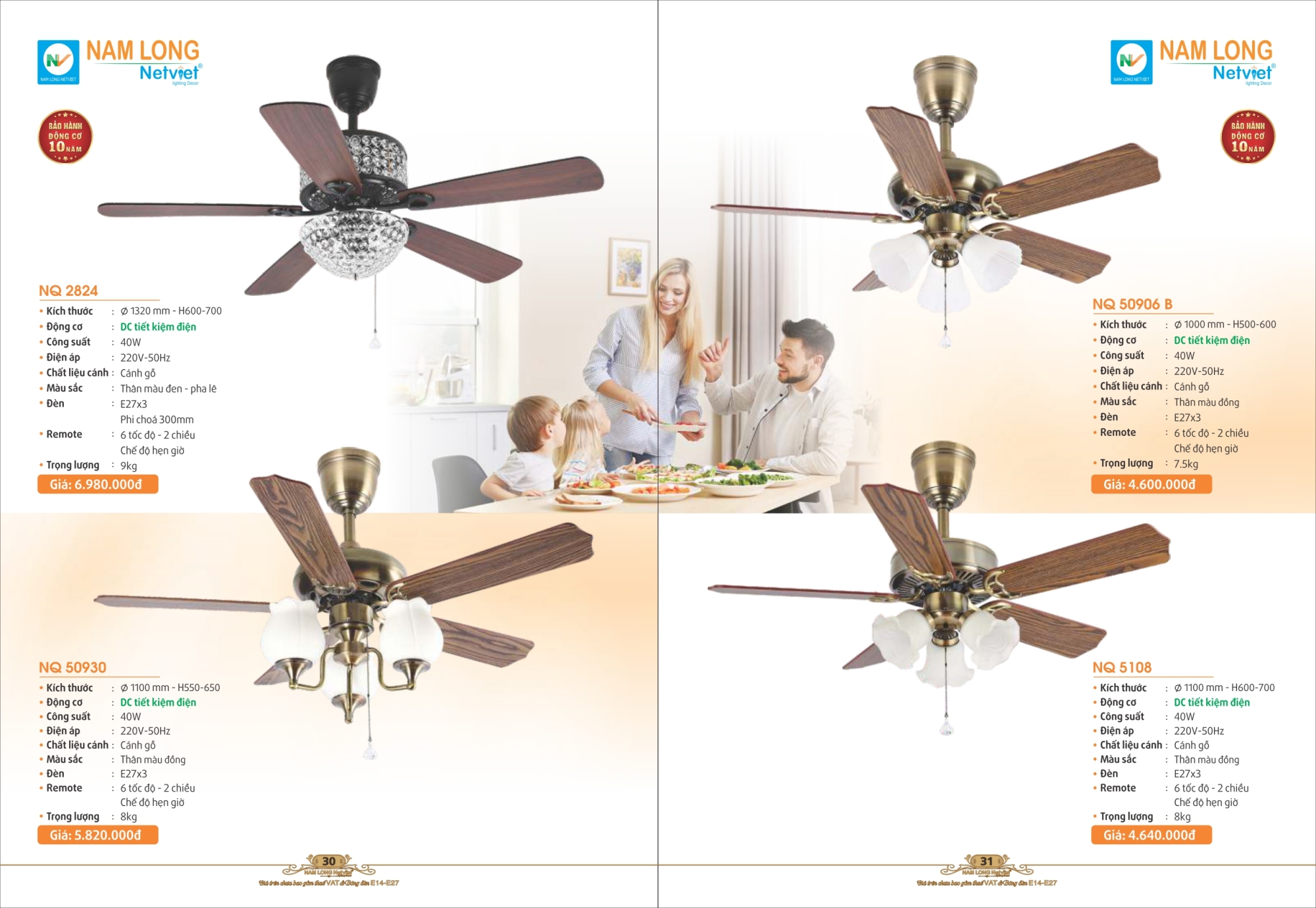 Bảng giá đèn trang trí Nam Long